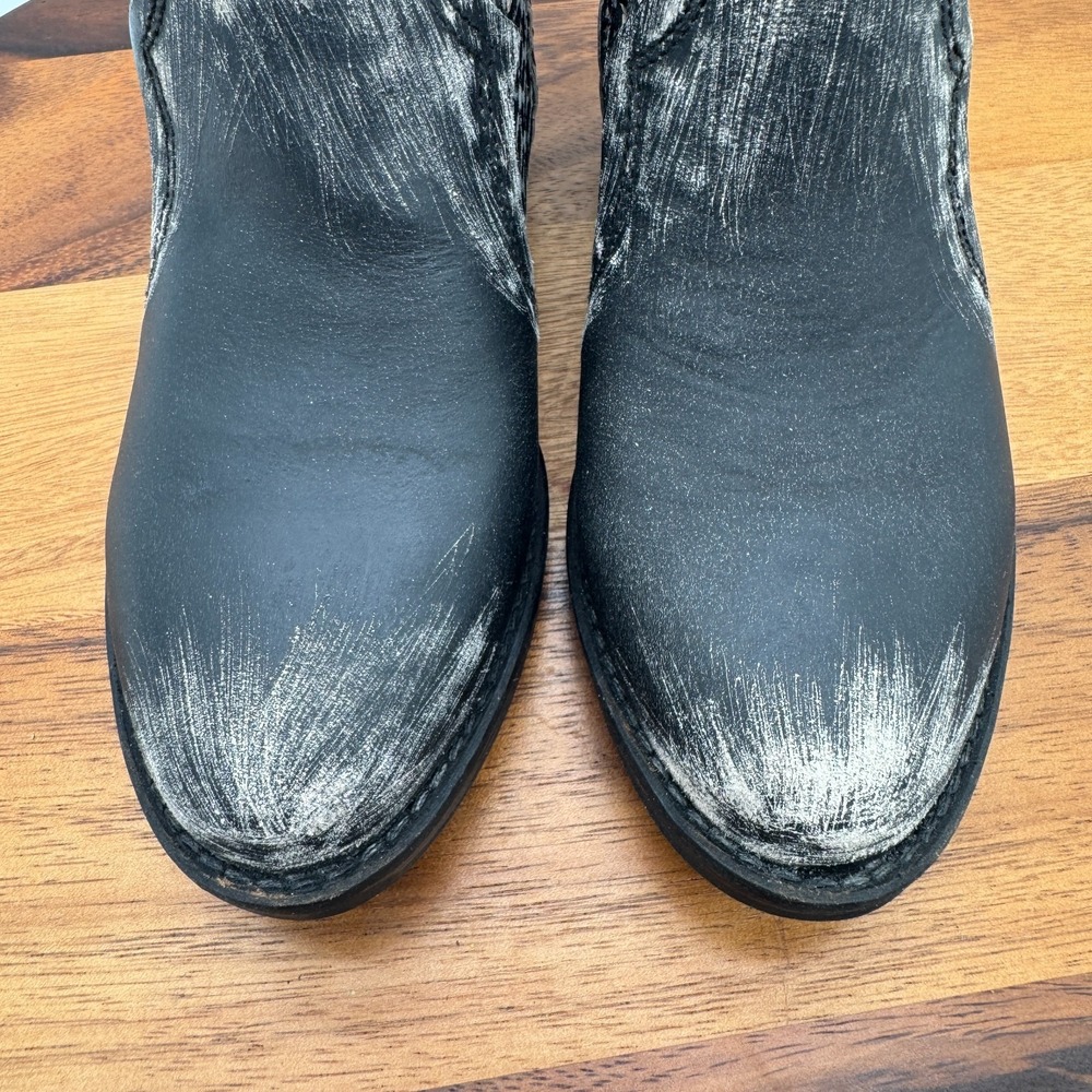 Circle G Western Boots Womens 6.5 Short Cut Out Ankle Booties Distressed Black - Picture 3 of 10
